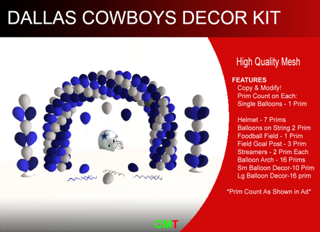 Second Life Marketplace - Dallas Cowboys Decor Kit